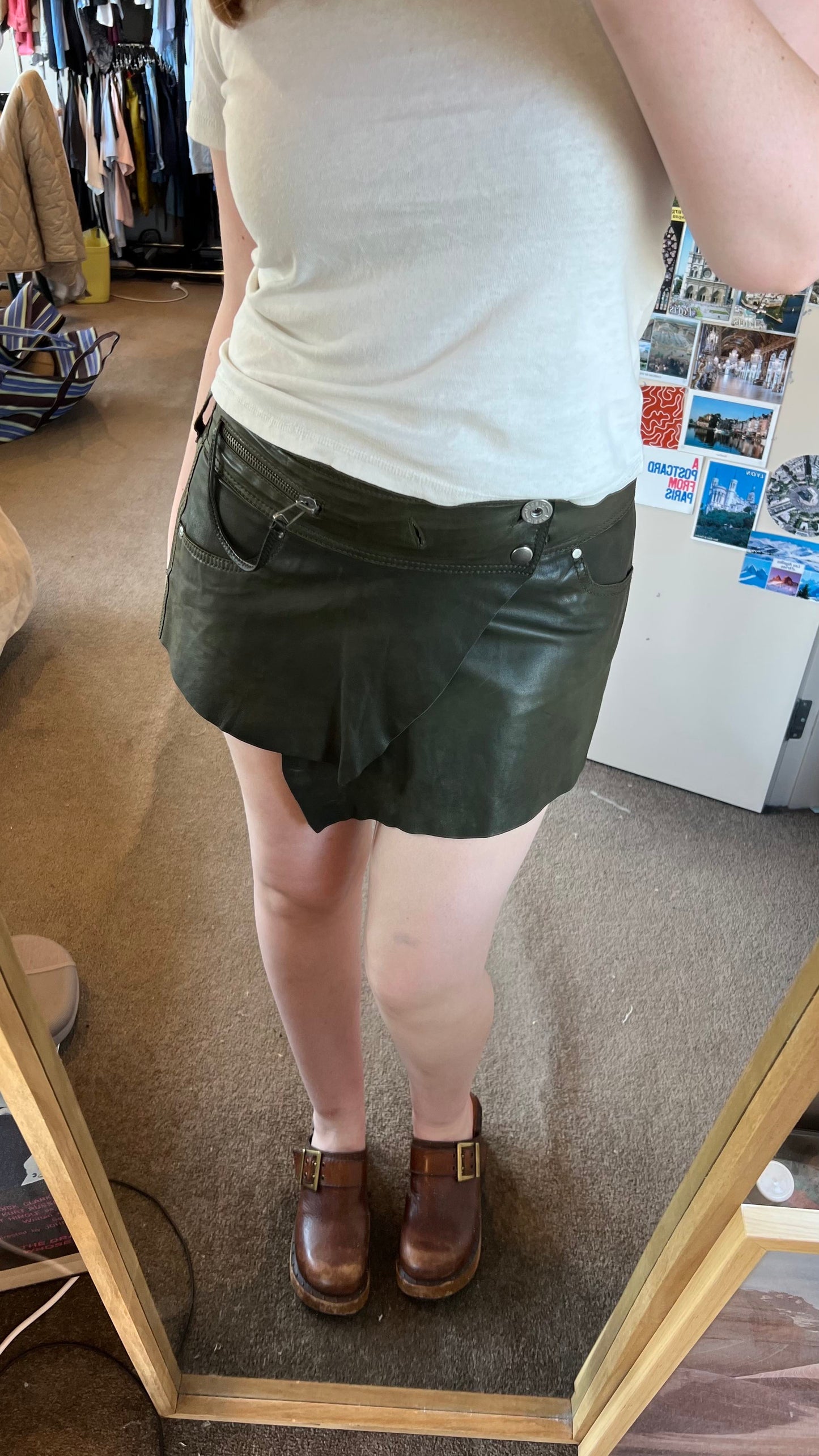 00s Diesel Leather Mini Skirt