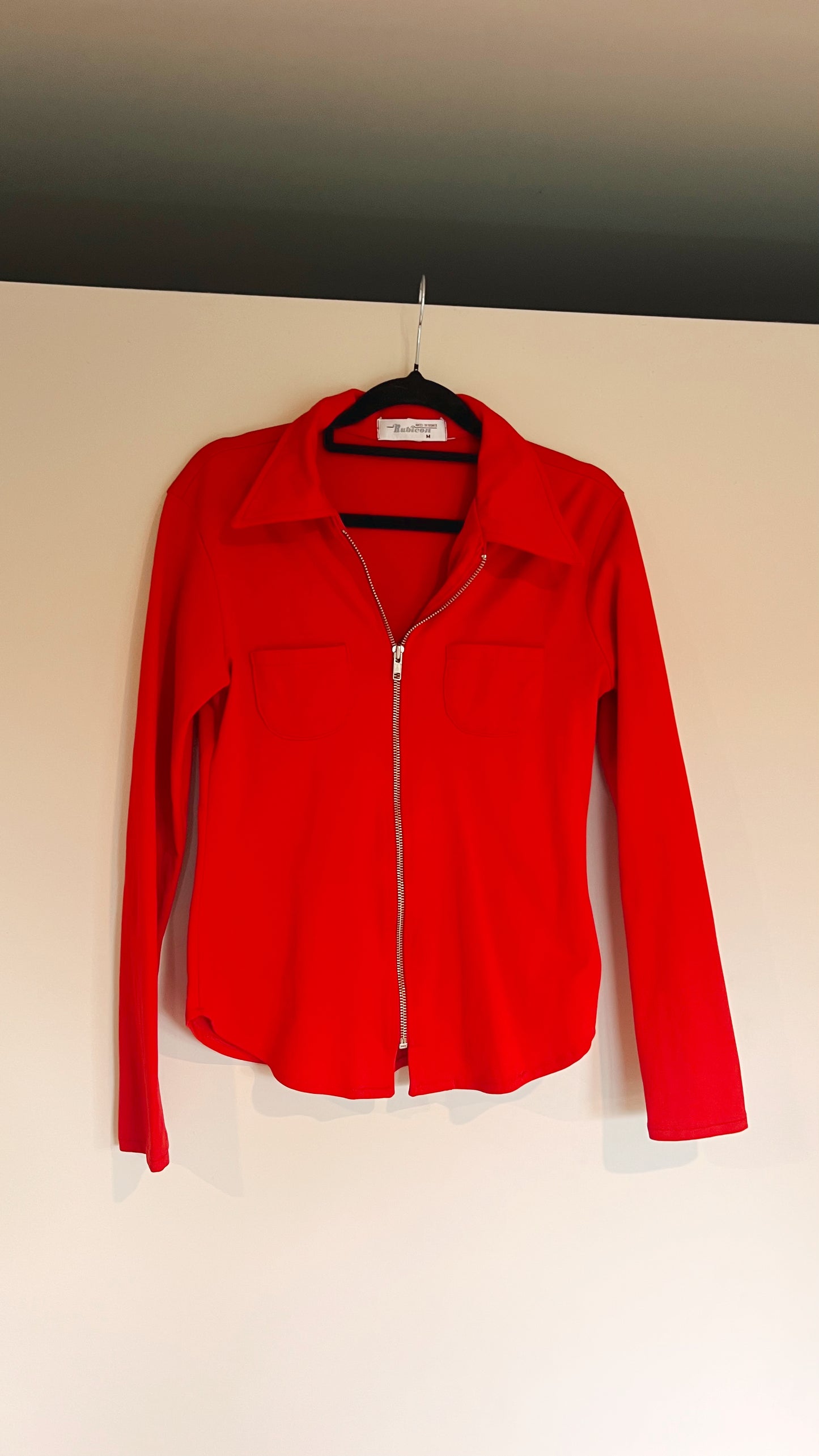 Y2K Red Zip Top