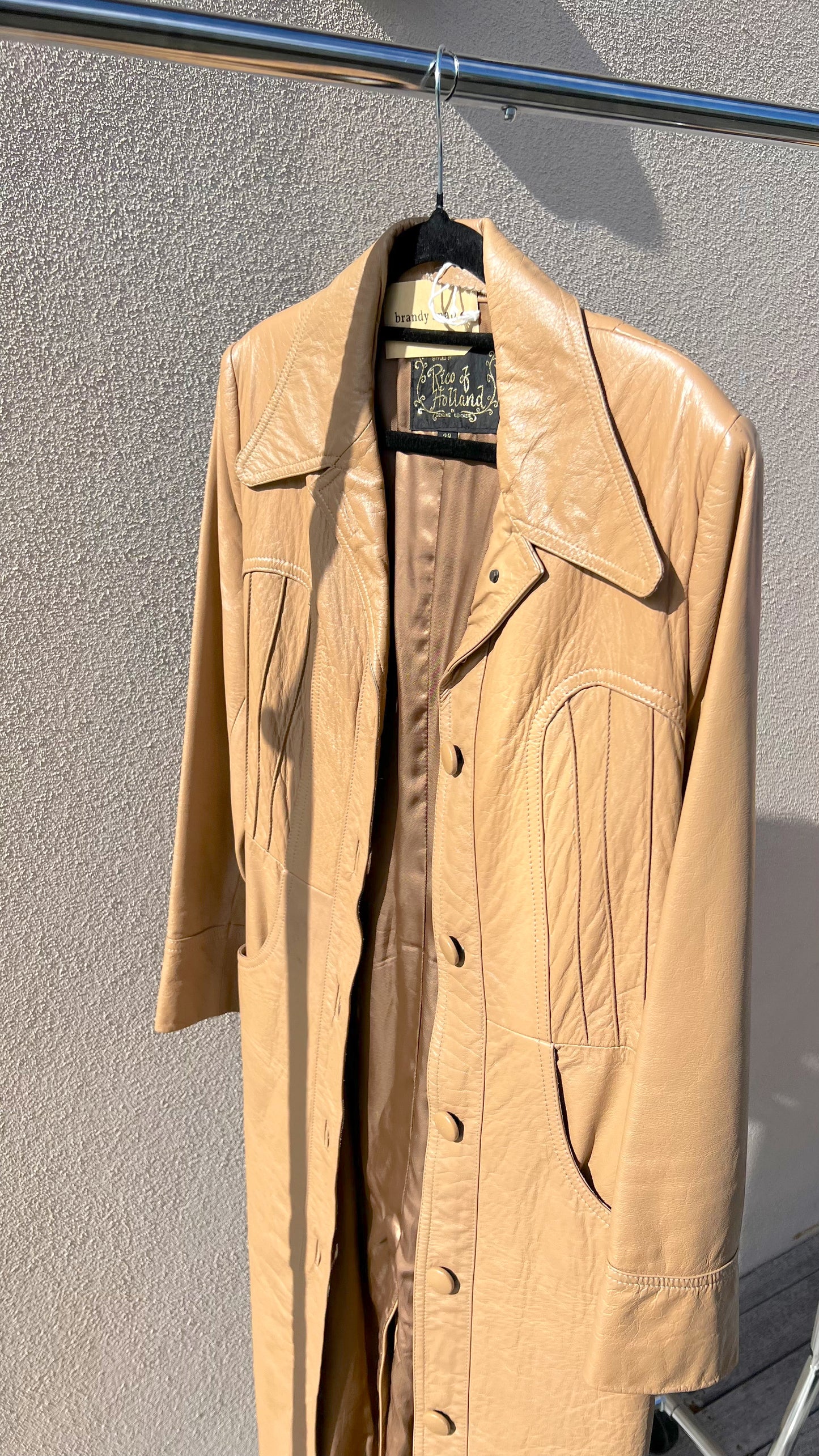 Vintage Brown Leather Coat