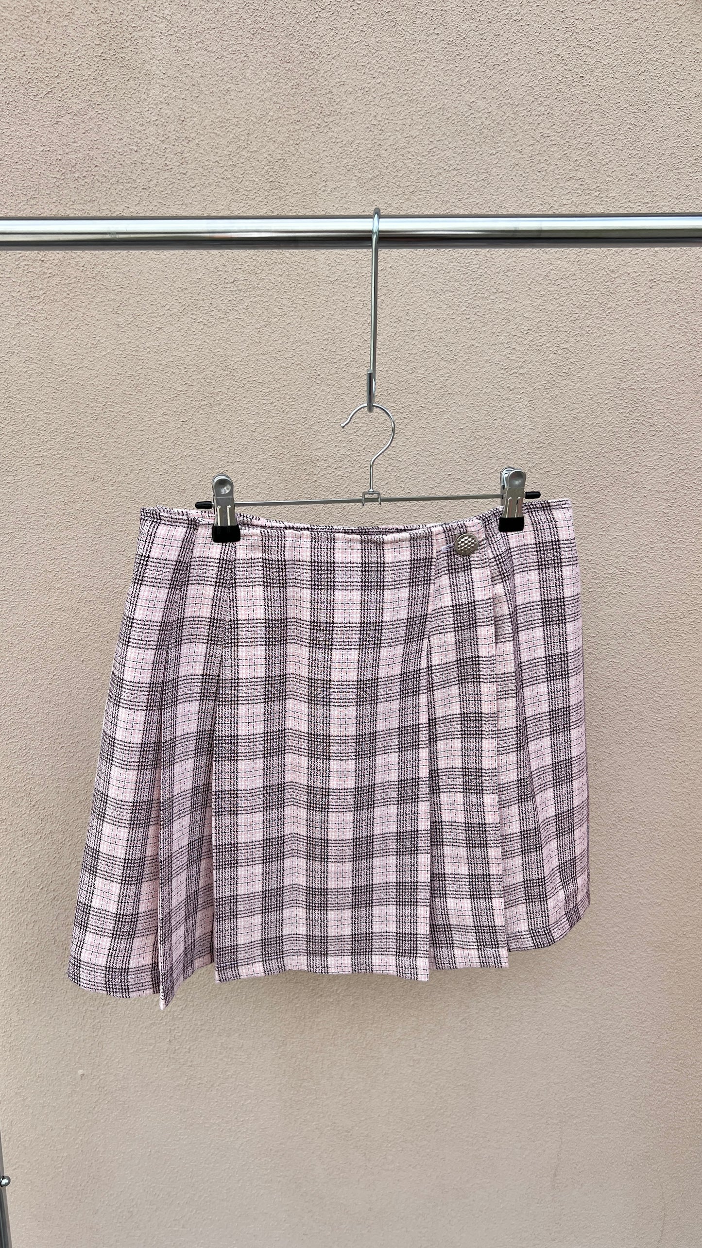 90s Pink Check Mini Skirt | USA Vintage