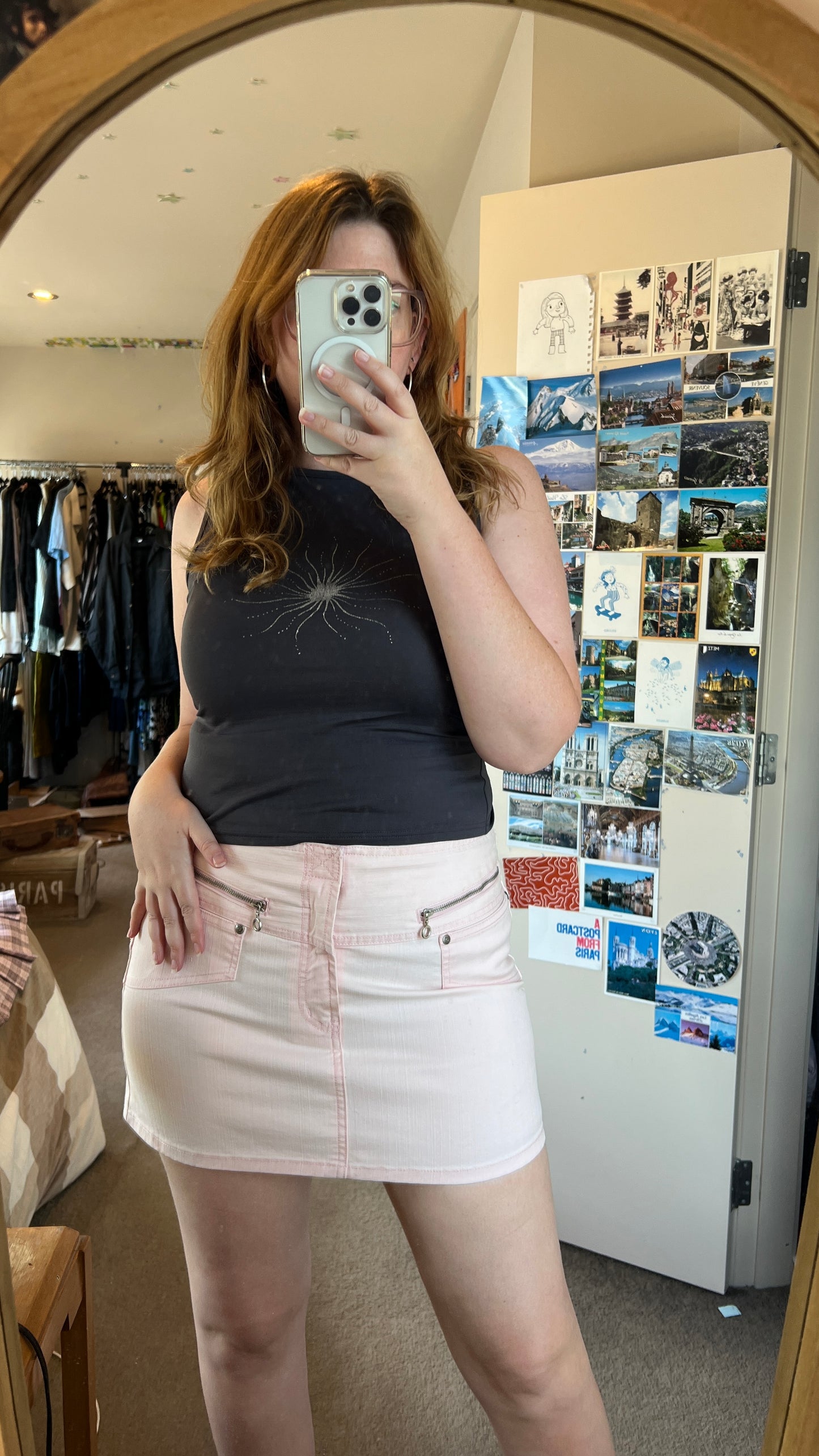00s Pink Micro Mini Skirt | USA Vintage