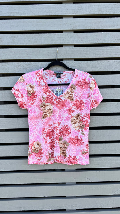 90s Pink Floral Top