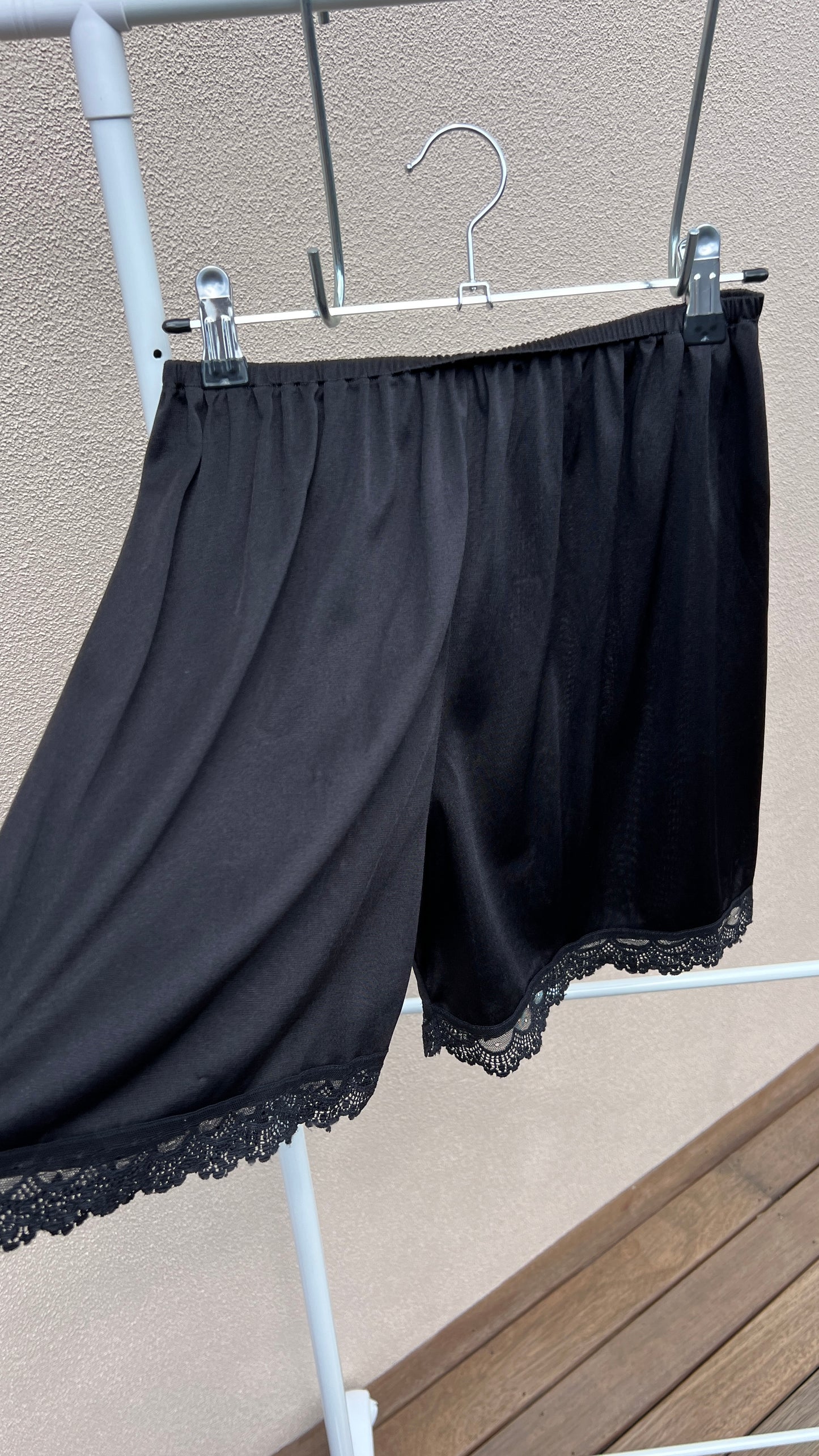 Black Satin Lingerie Shorts