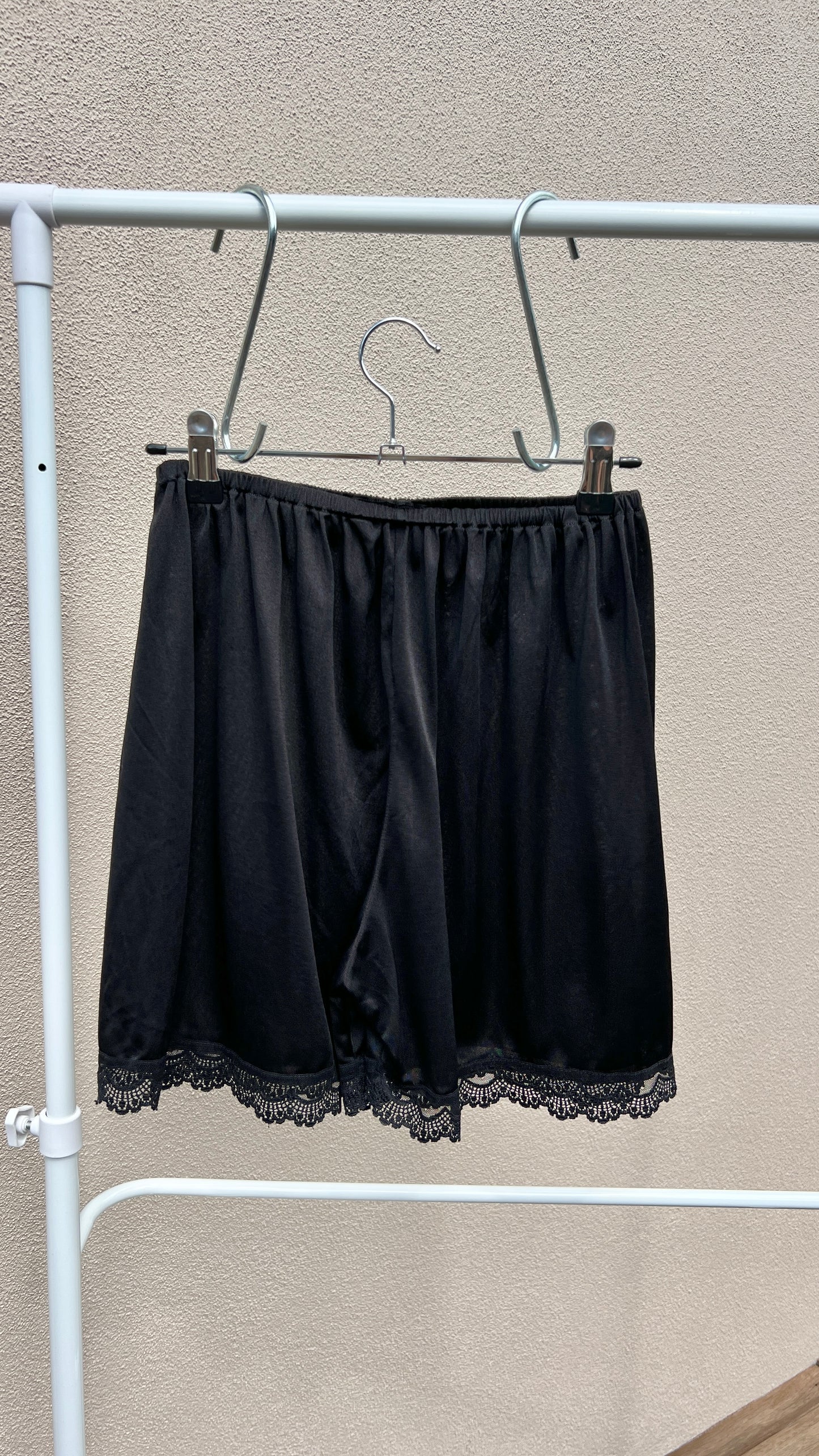 Black Satin Lingerie Shorts