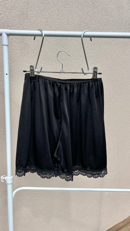 Black Satin Lingerie Shorts