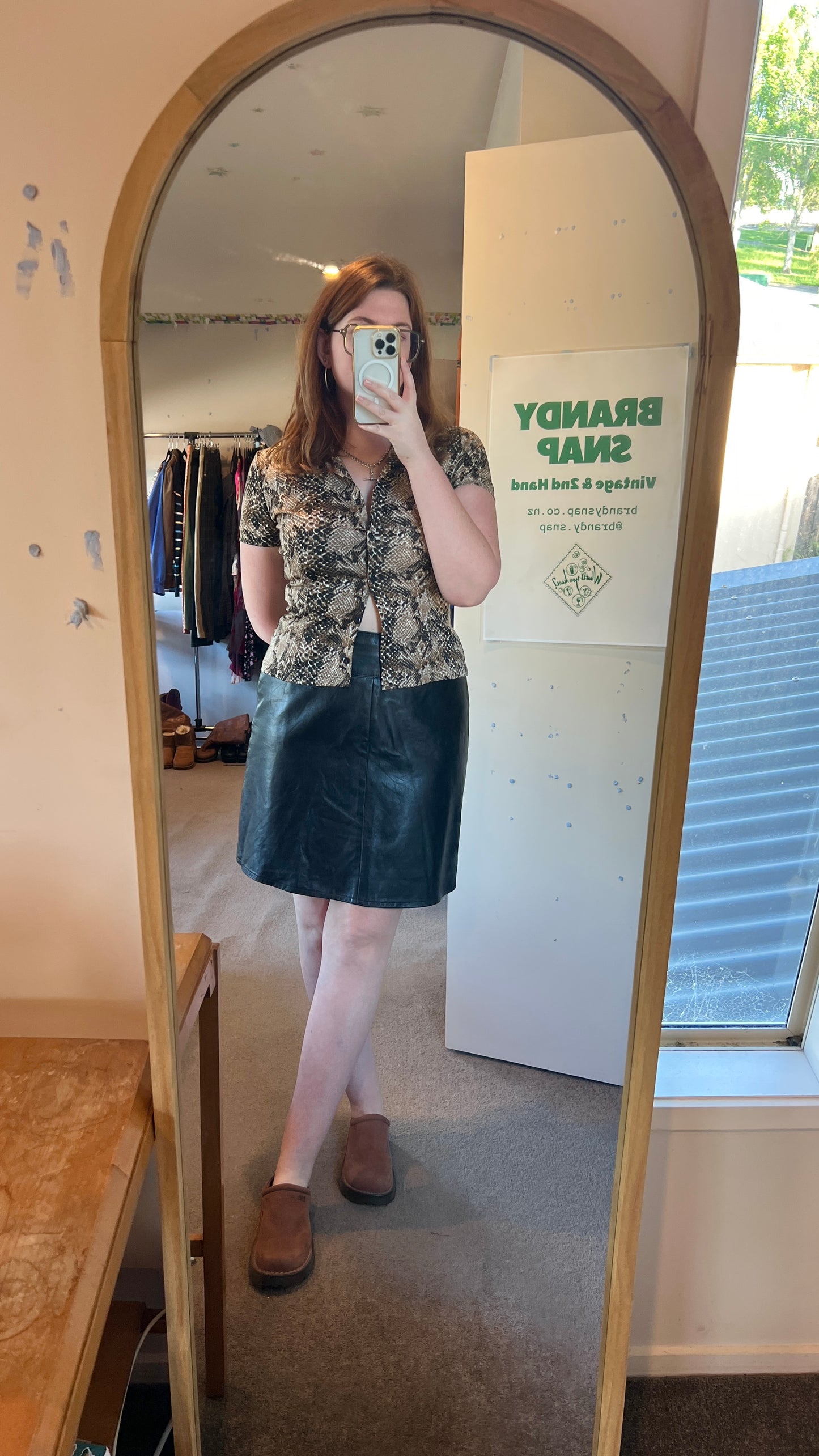 90s Danier Soft Leather Skirt